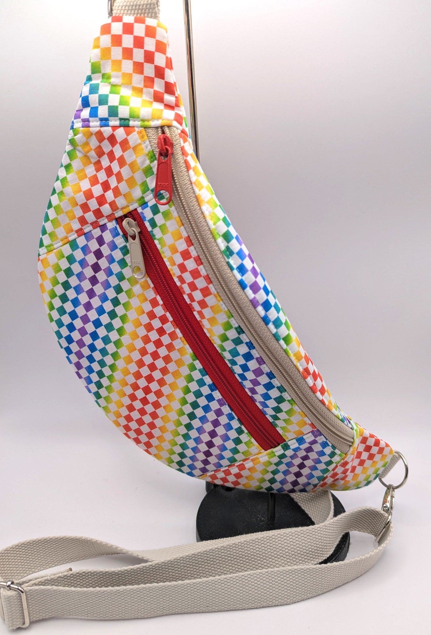 Rainbow Checkered Bum Bag