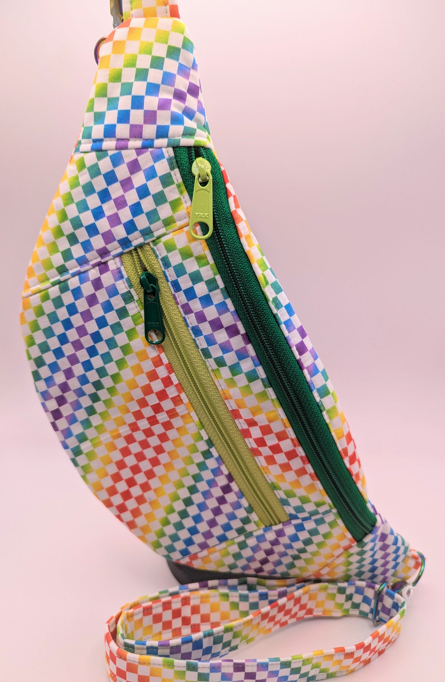 Rainbow Checkered Bum Bag