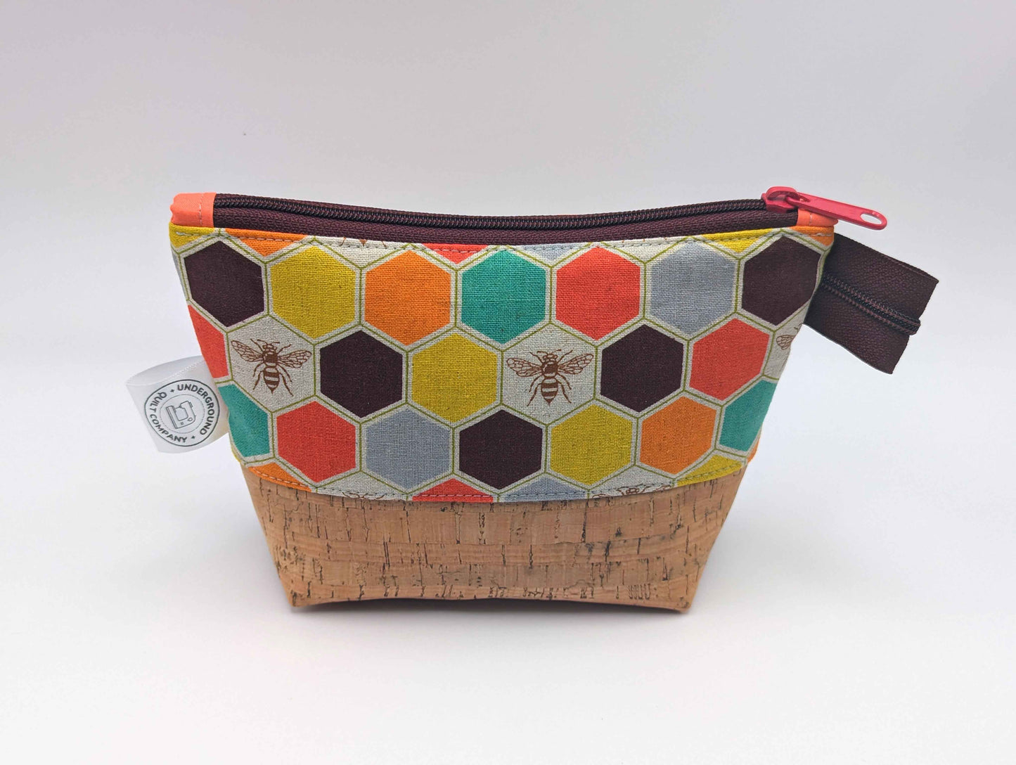 Honeybee Hexagon Zipper Pouch - Underground Quilt Co.