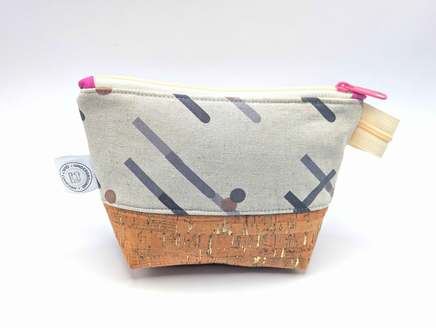 Stripes and Dots Zipper Pouch - Underground Quilt Co.