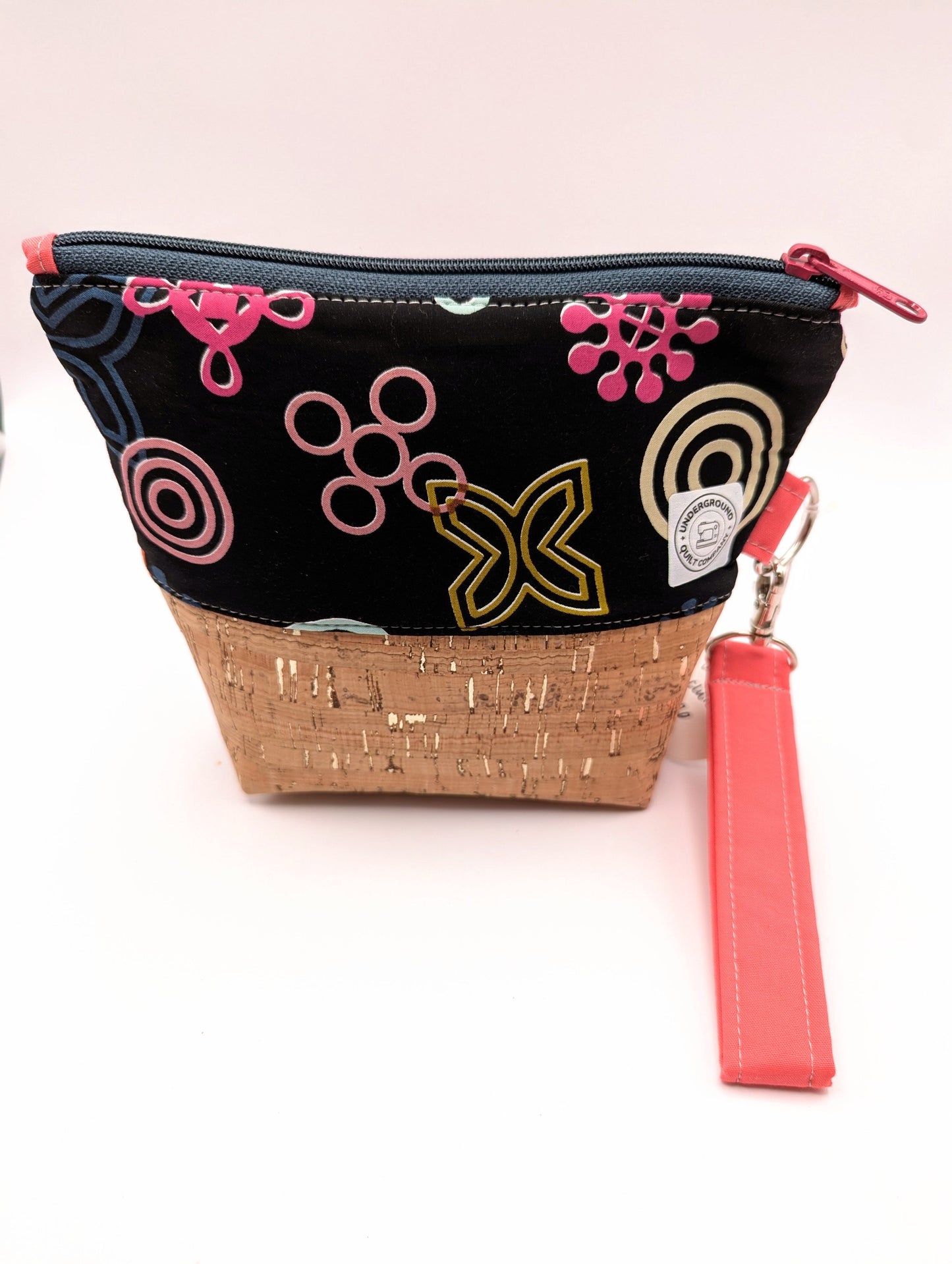 Geometric Glam Cork Bottomed Makeup Bag