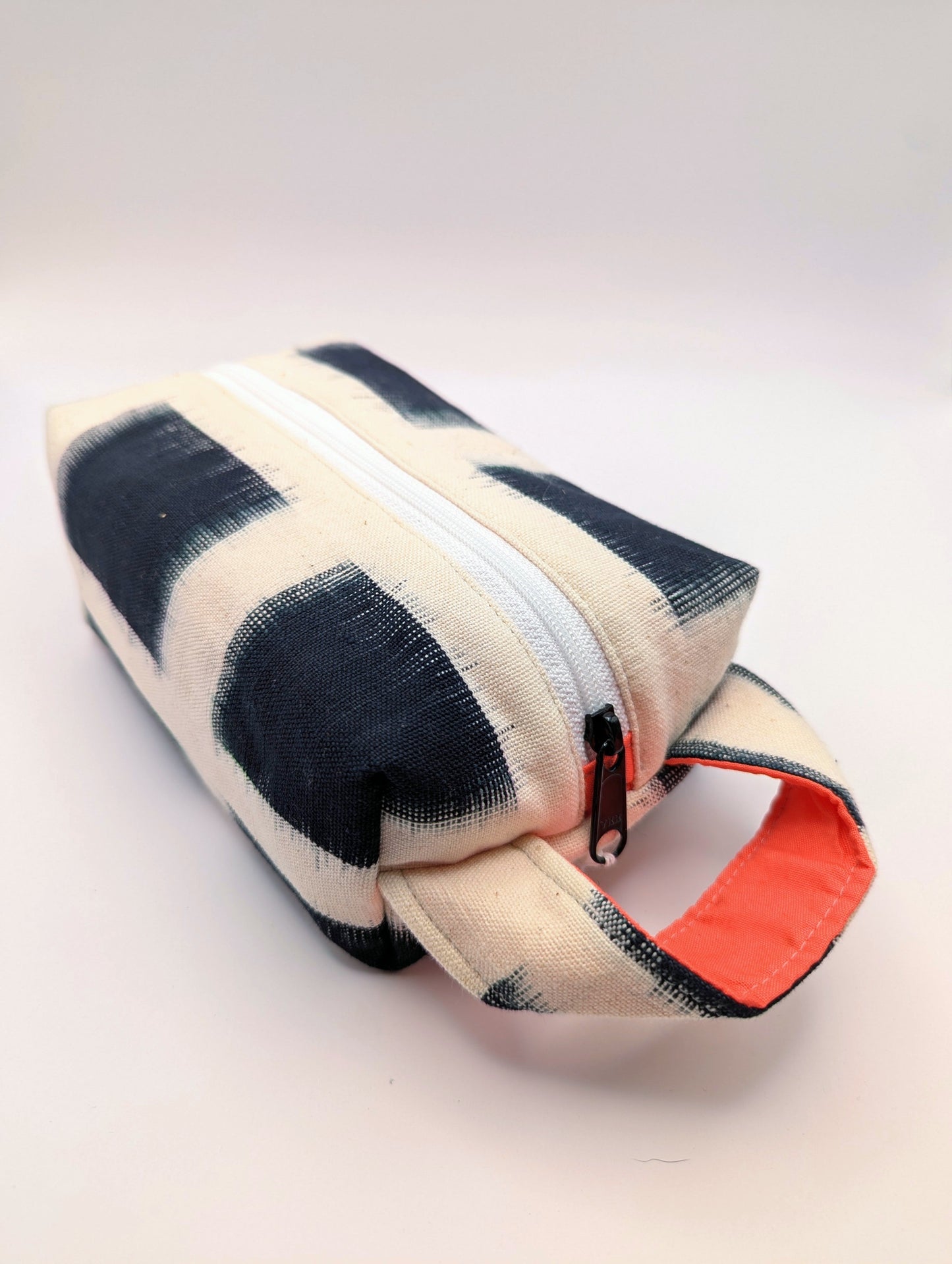 Black and White Ikat Box Pouch