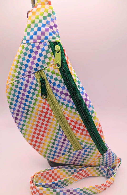 Rainbow Checkered Bum Bag